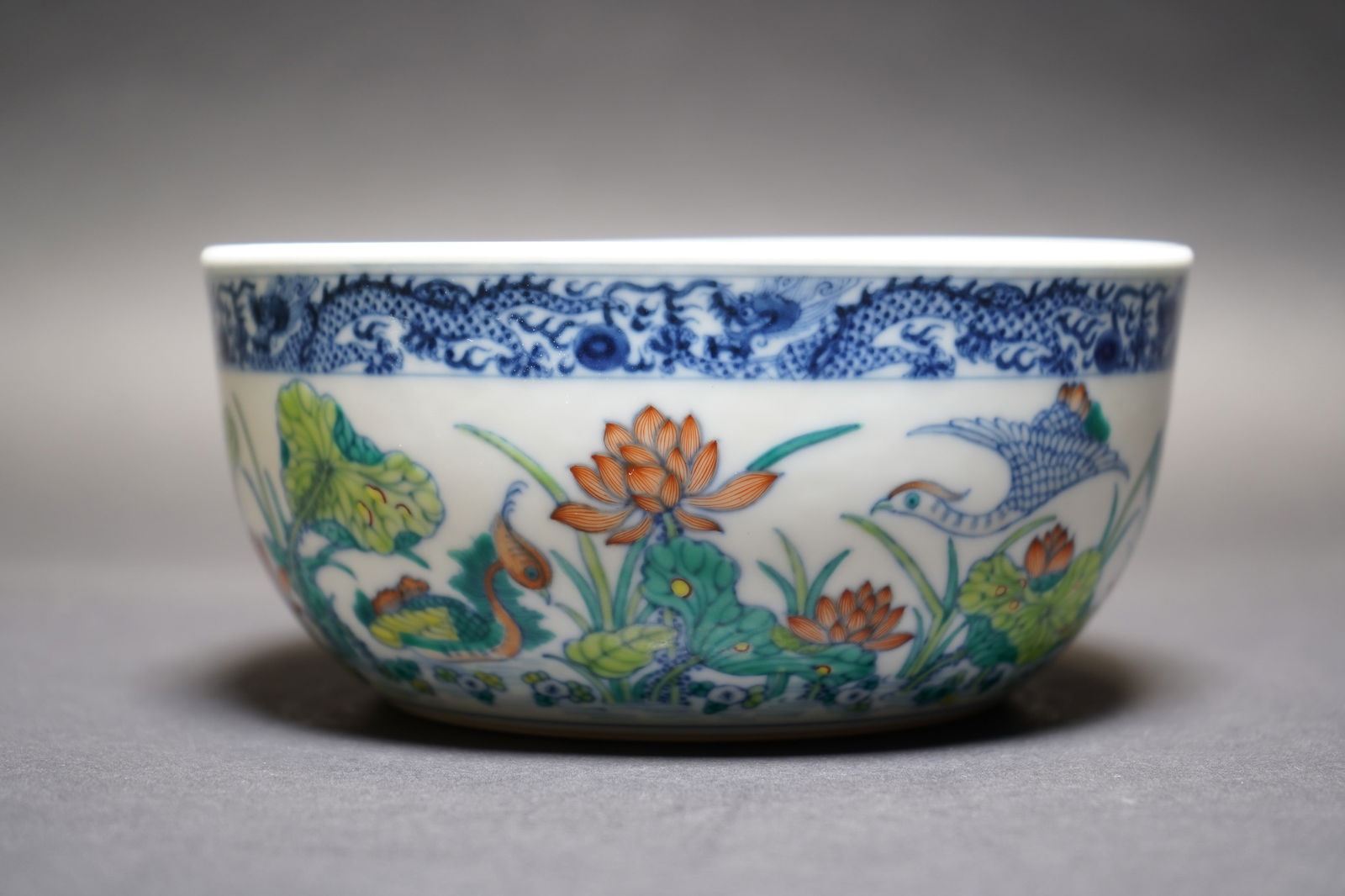 CHINESE DOUCAI 'LOTUS POD' BOWL,