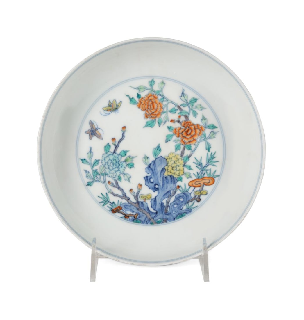 CHINESE DOUCAI LOW BOWL,