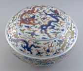 CHINESE DOUCAI PORCELAIN COVER
