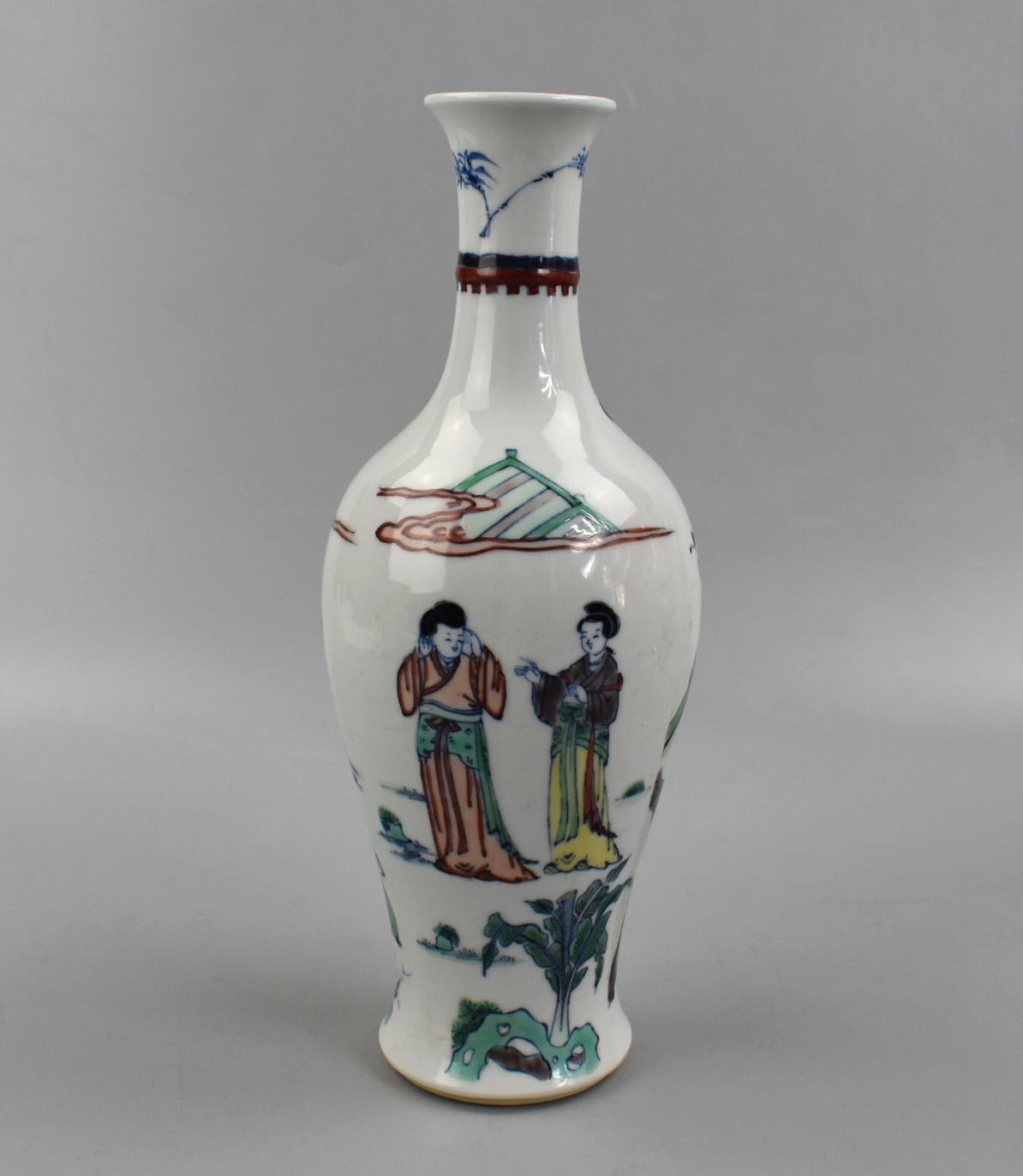 CHINESE DOUCAI VASE W/ FIGURE, 19TH