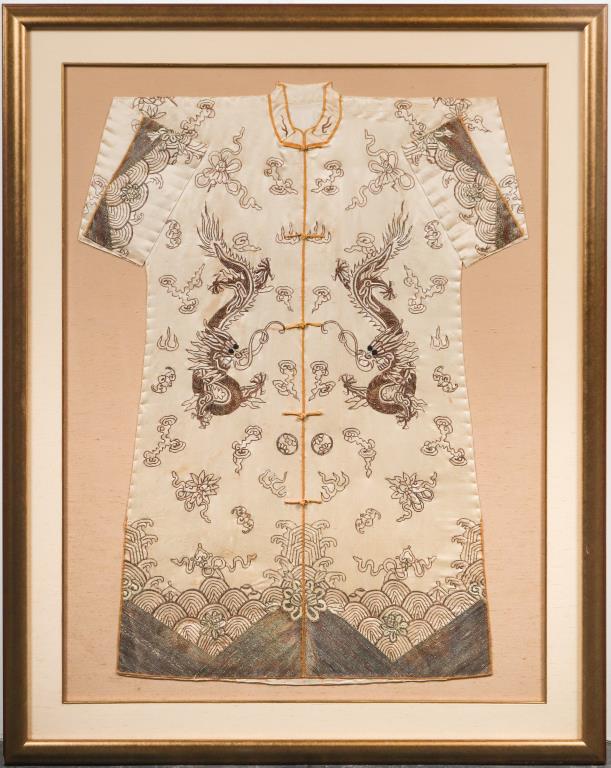 CHINESE DRAGON EMBROIDERED SILK