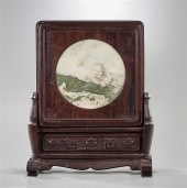 Chinese "dreamstone" plaque; a