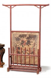 Chinese dry red lacquer wood c