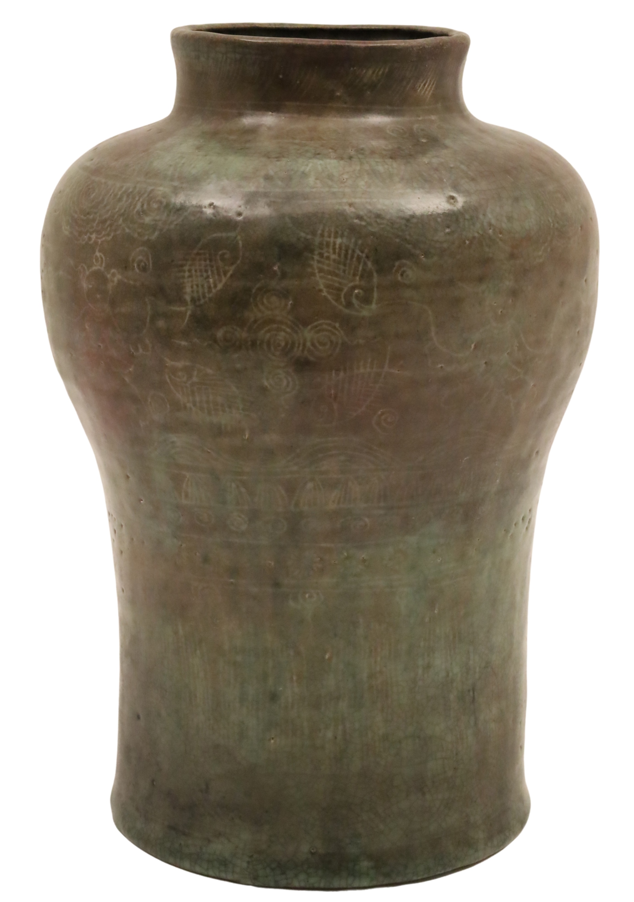 CHINESE EARTHEN GLAZED CERAMIC VASE