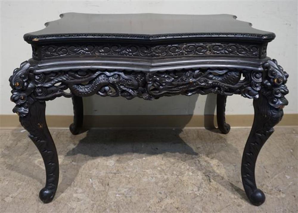 CHINESE EBONIZED CARVED HARDWOOD