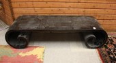 CHINESE EBONIZED WOOD SCROLL-E