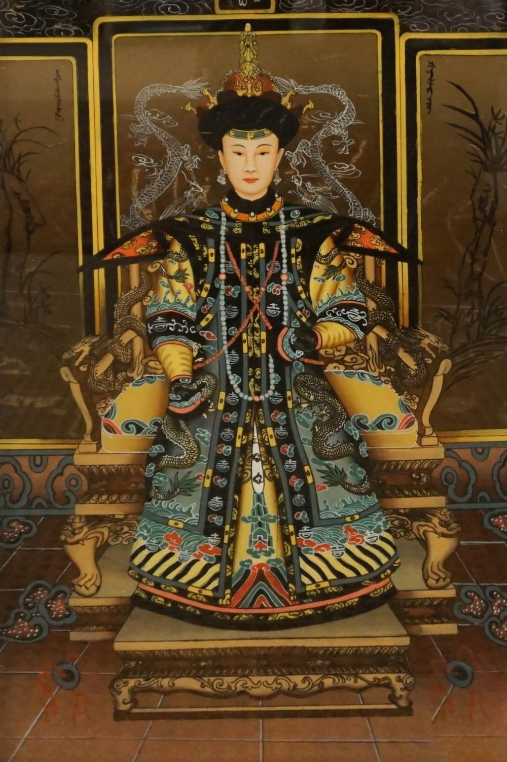 CHINESE EGLOMISE ANCESTOR PORTRAIT,