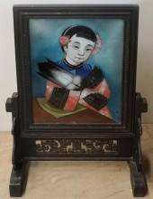 CHINESE EGLOMISE MIRRORED-BACK