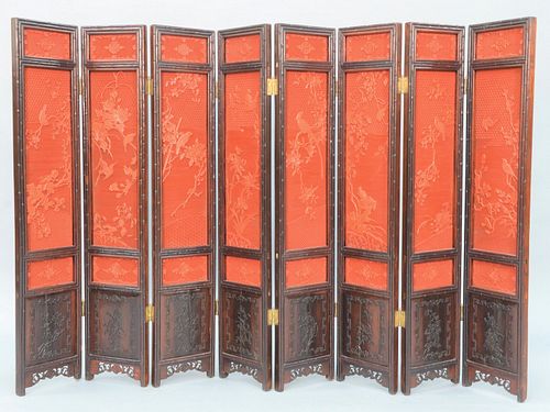 CHINESE EIGHT PANEL CINNABAR