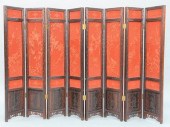 CHINESE EIGHT PANEL CINNABAR S