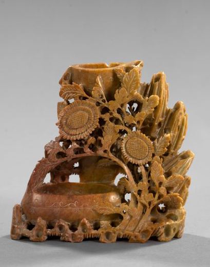 Chinese Elaborately Carved Russet
