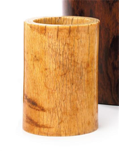 Chinese elephant ivory brush pot 