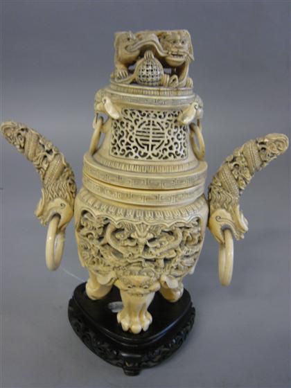 Chinese elephant ivory censer on
