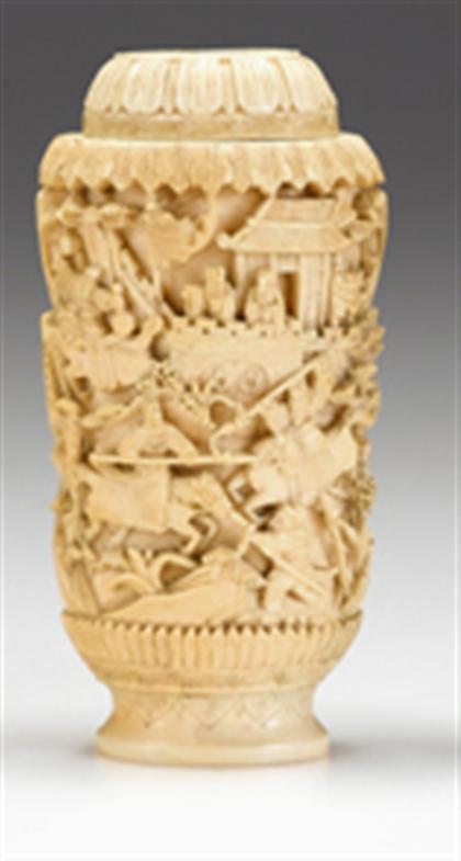 Chinese elephant ivory covered vase