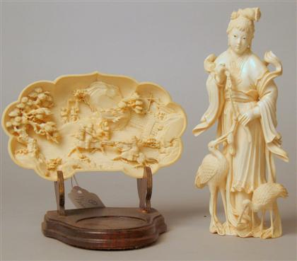Chinese elephant ivory plaque and