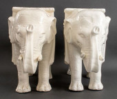 CHINESE ELEPHANT WHITE CERAMIC