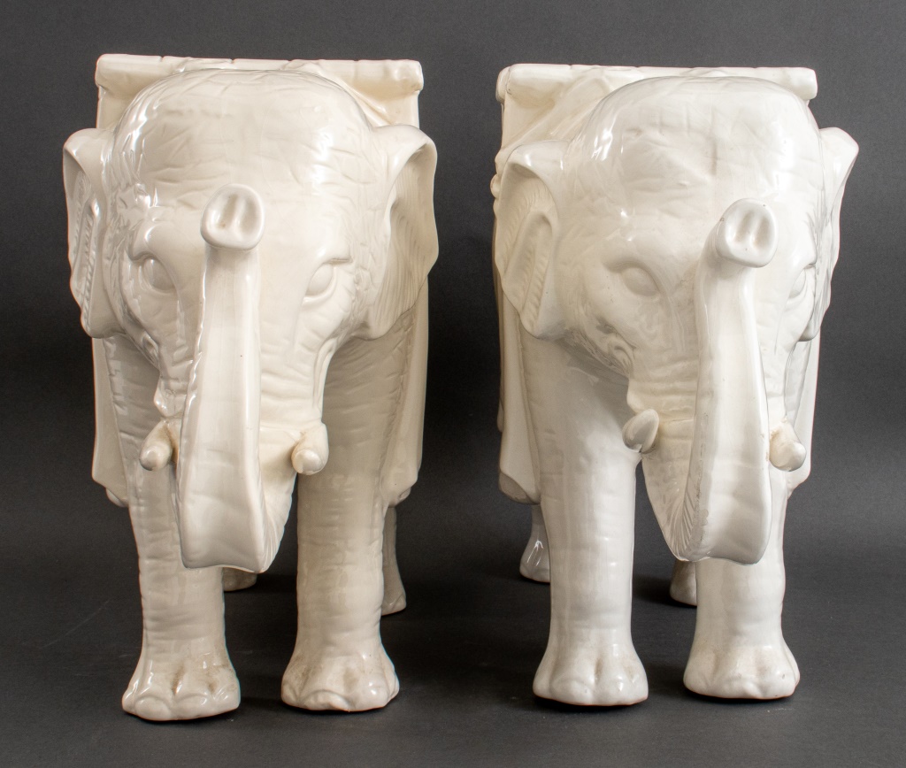 CHINESE ELEPHANT WHITE CERAMIC