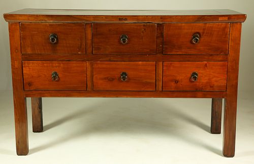 CHINESE ELM 6-DRAWER LOW