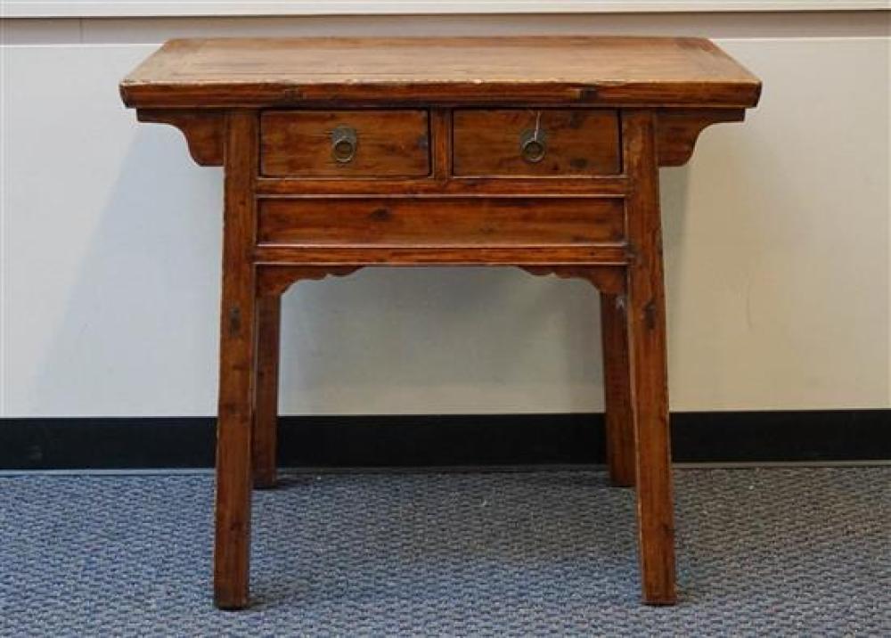 CHINESE ELM WOOD TWO-DRAWER SIDE