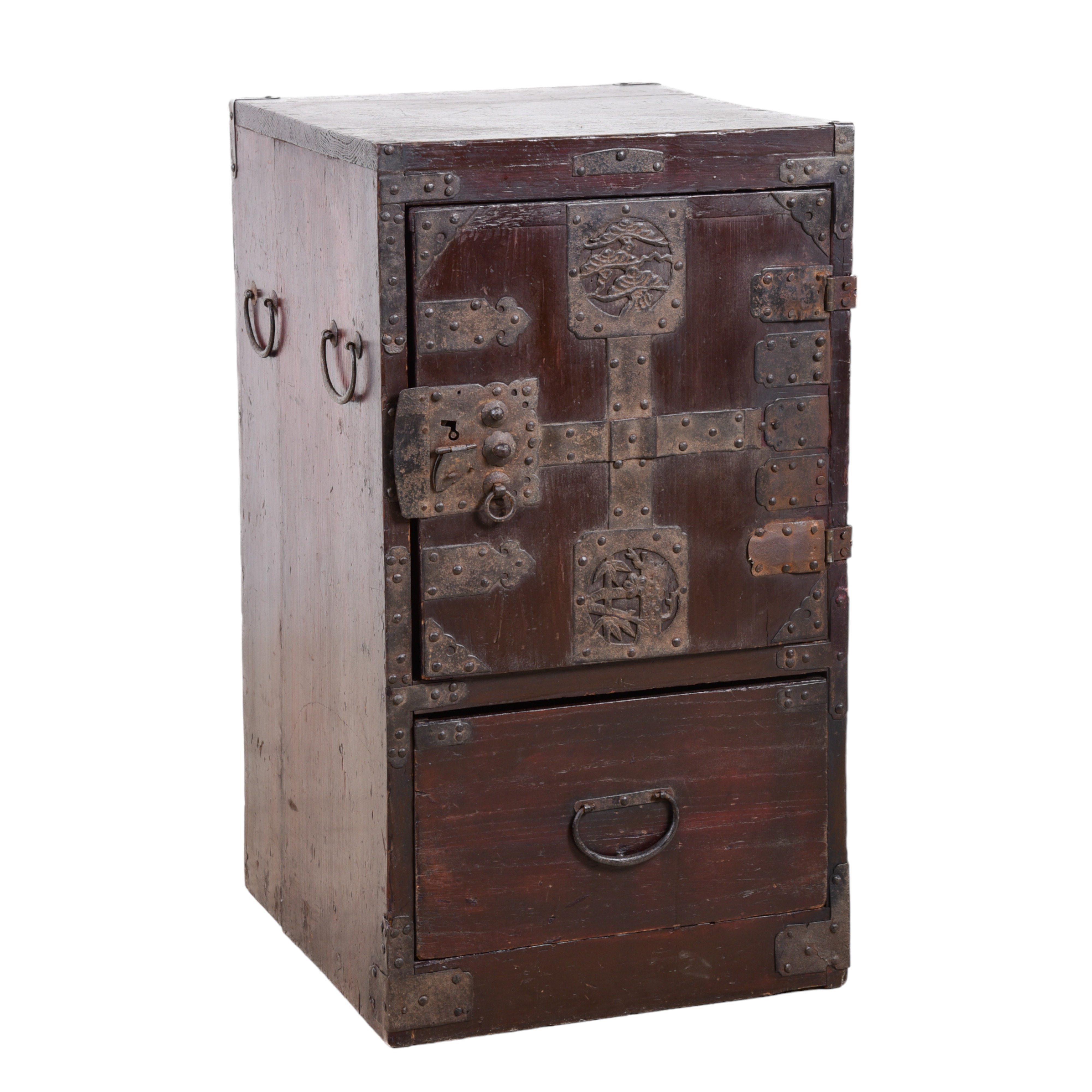 Chinese elmwood tansu, single
