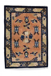 CHINESE EMBRODIERY CARPET W/ D