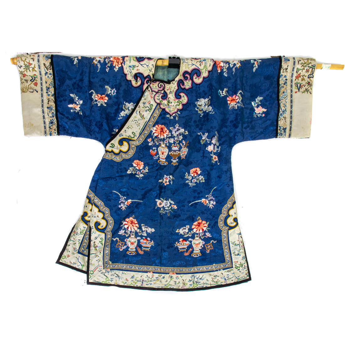 CHINESE EMBROIDERED BLUE-GROUND