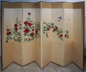 CHINESE EMBROIDERED EIGHT-FOLD