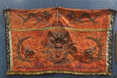 CHINESE EMBROIDERED RED GROUND