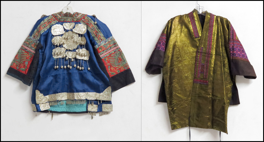 CHINESE EMBROIDERED SILK AND COTTON