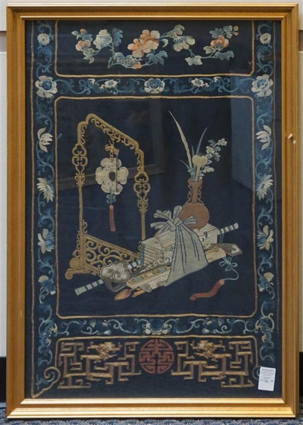 CHINESE EMBROIDERED SILK PANEL,