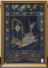 CHINESE EMBROIDERED SILK PANEL