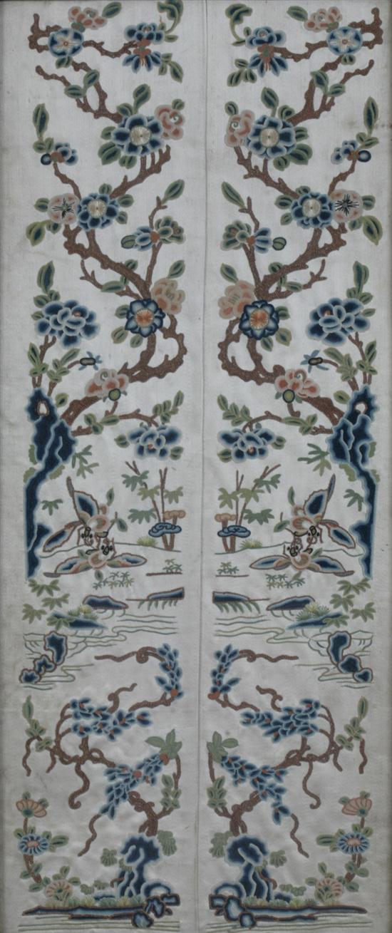CHINESE EMBROIDERED SILK PANEL.