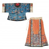 CHINESE EMBROIDERED SILK SKIRT