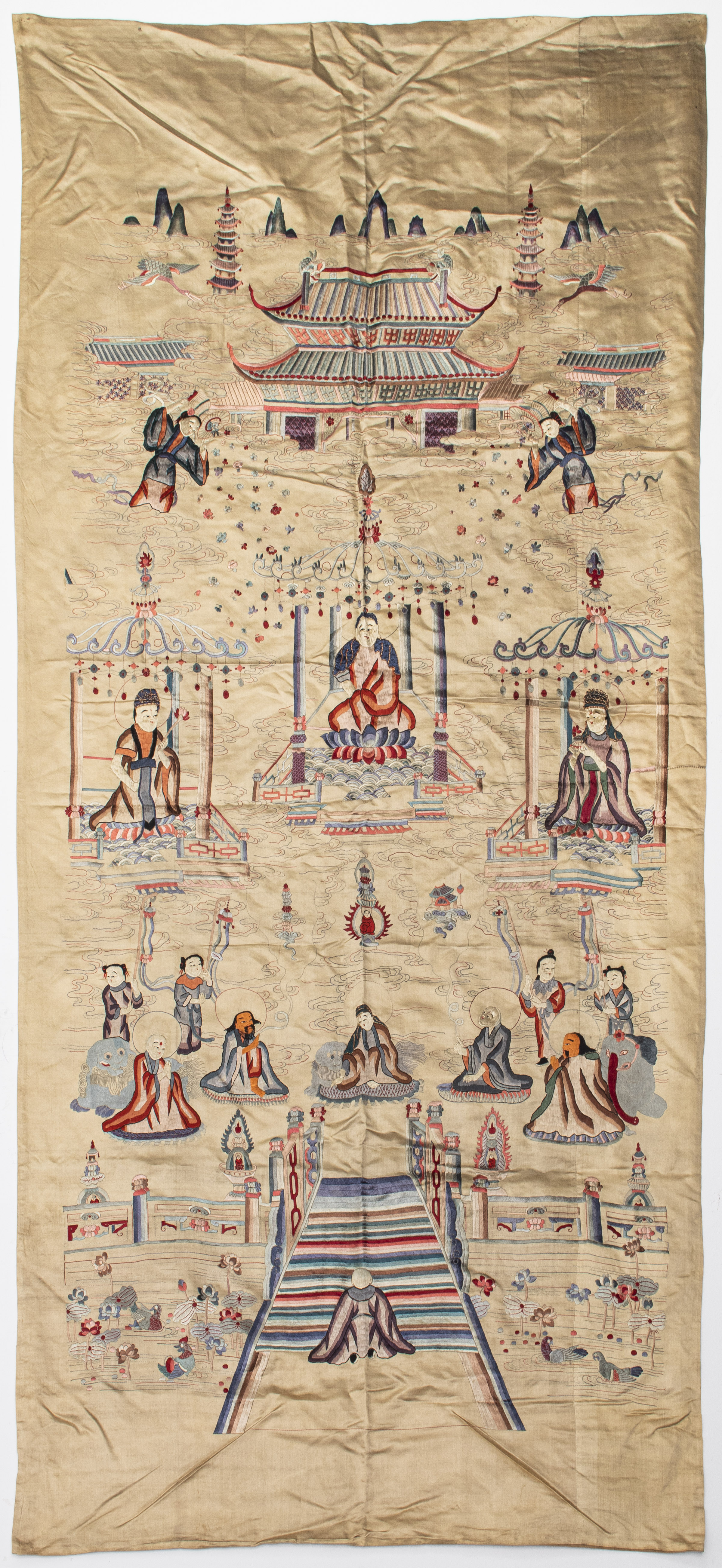 CHINESE EMBROIDERED SILK TEXTILE OR