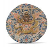 CHINESE EMBROIDERY DRAGON ROUN