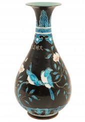 CHINESE ENAMEL AND GLAZED STON