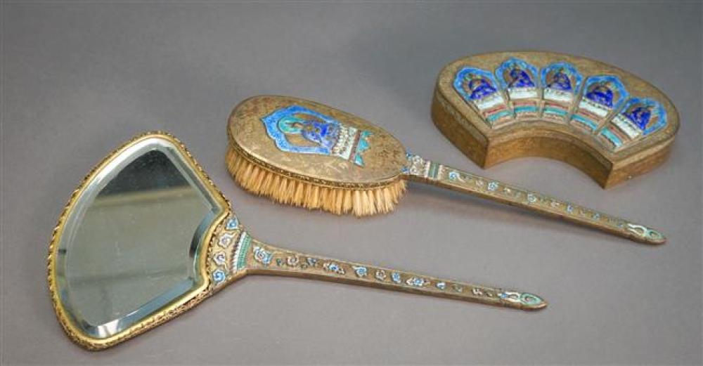 CHINESE ENAMEL DECORATED METAL HAND