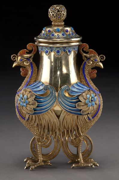 Chinese enamel over silver