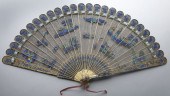 Chinese enamel over silver fan