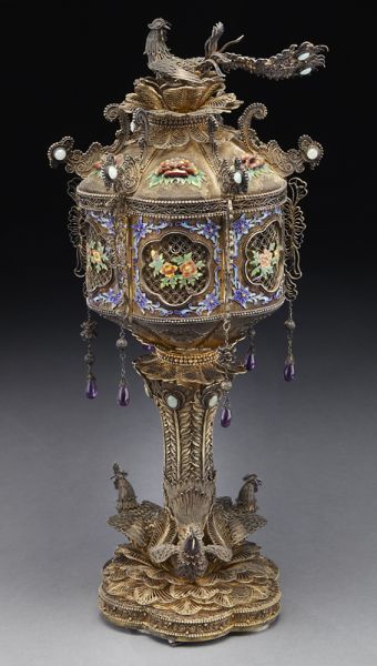 Chinese enamel over silver