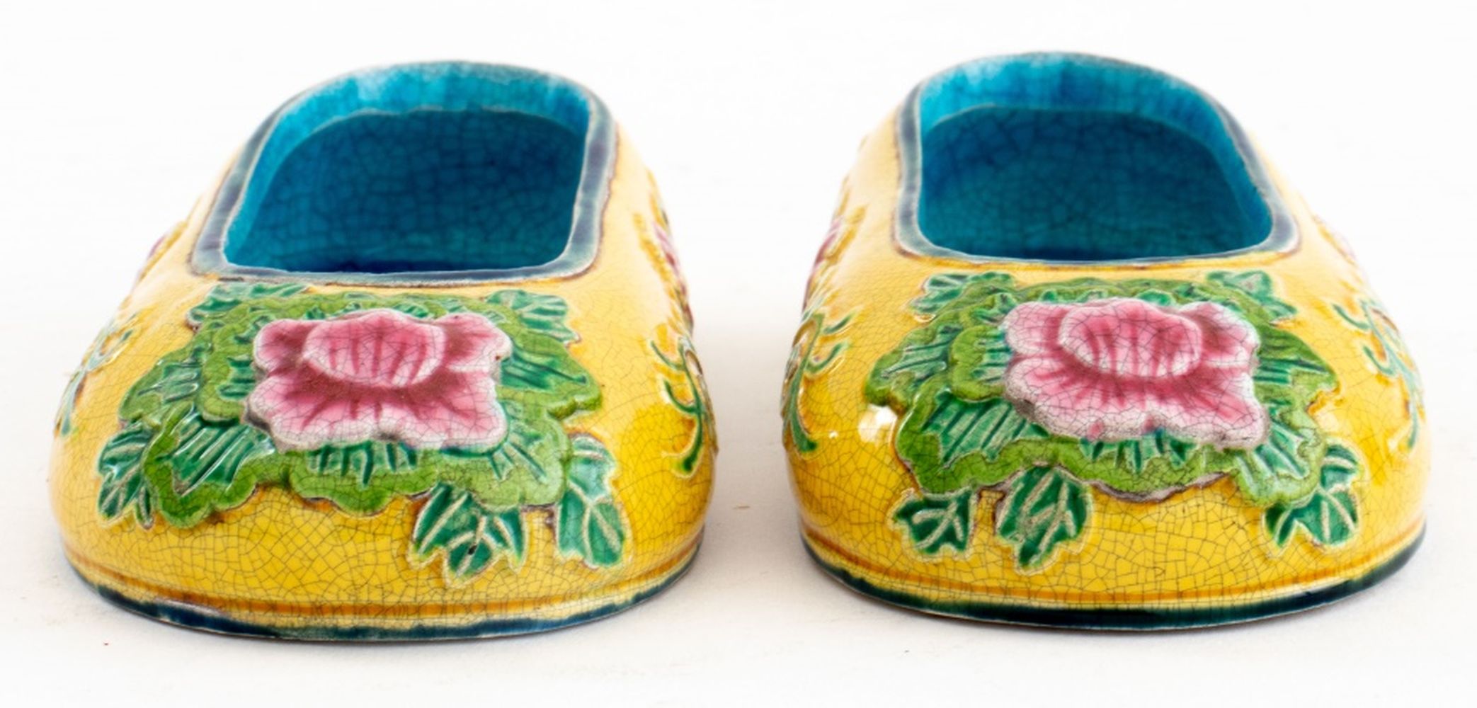 CHINESE ENAMEL SLIPPERS IN