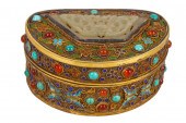 CHINESE ENAMEL & STONE-INLAID