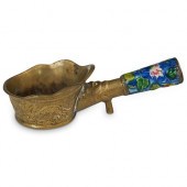 CHINESE ENAMELED BRASS IRONDES