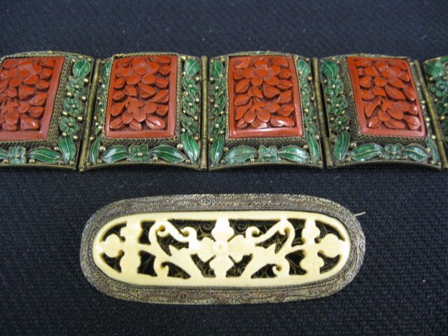 Chinese Enameled & Cinnabar