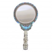 CHINESE ENAMELED HAND MIRROR W
