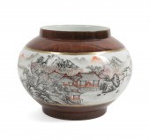 CHINESE ENAMELED LANDSCAPE AND