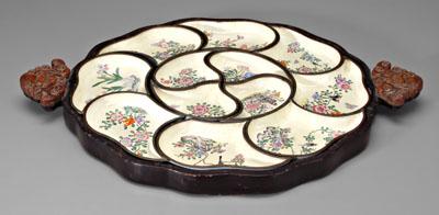 Chinese enameled metal serving