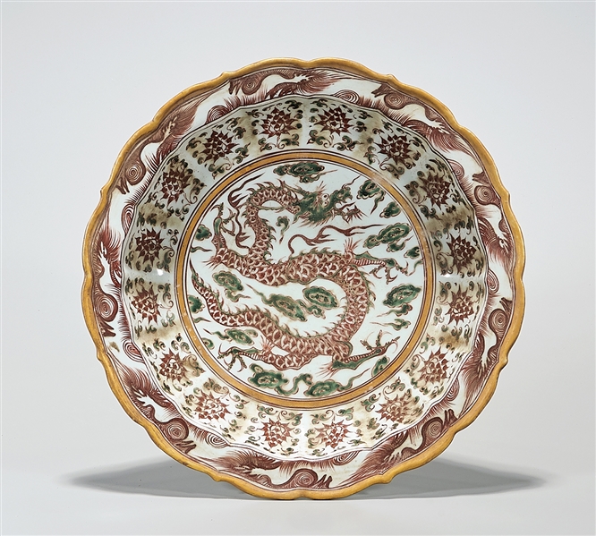 Chinese enameled porcelain charger;