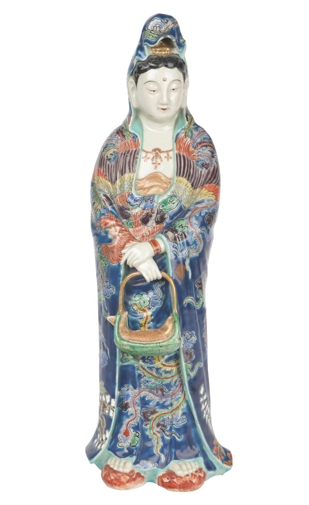 CHINESE ENAMELED PORCELAIN QUAN YIN