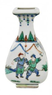 CHINESE ENAMELED PORCELAIN VAS